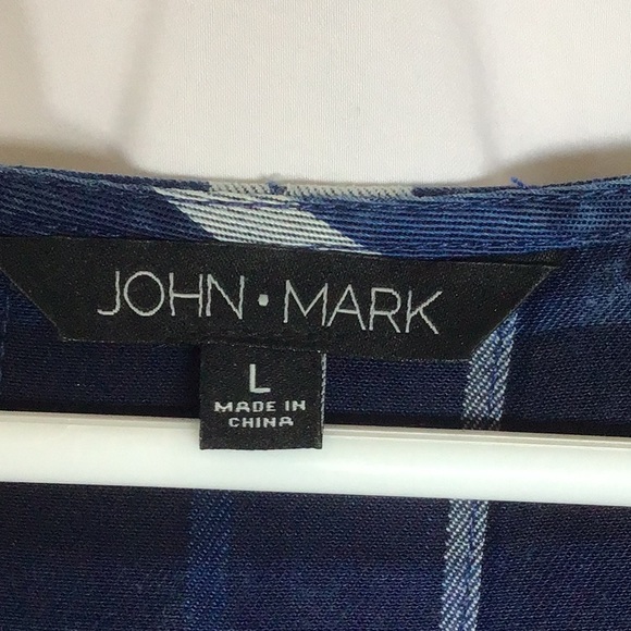 Womens Blue Paid Blouse - Picture 2 of 8